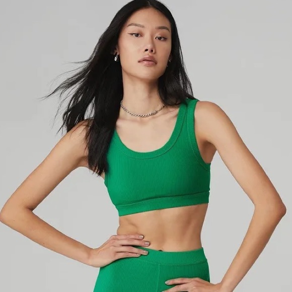 ALO Yoga Other - ALO YOGA Wellness Bra Ribbed Green Medium